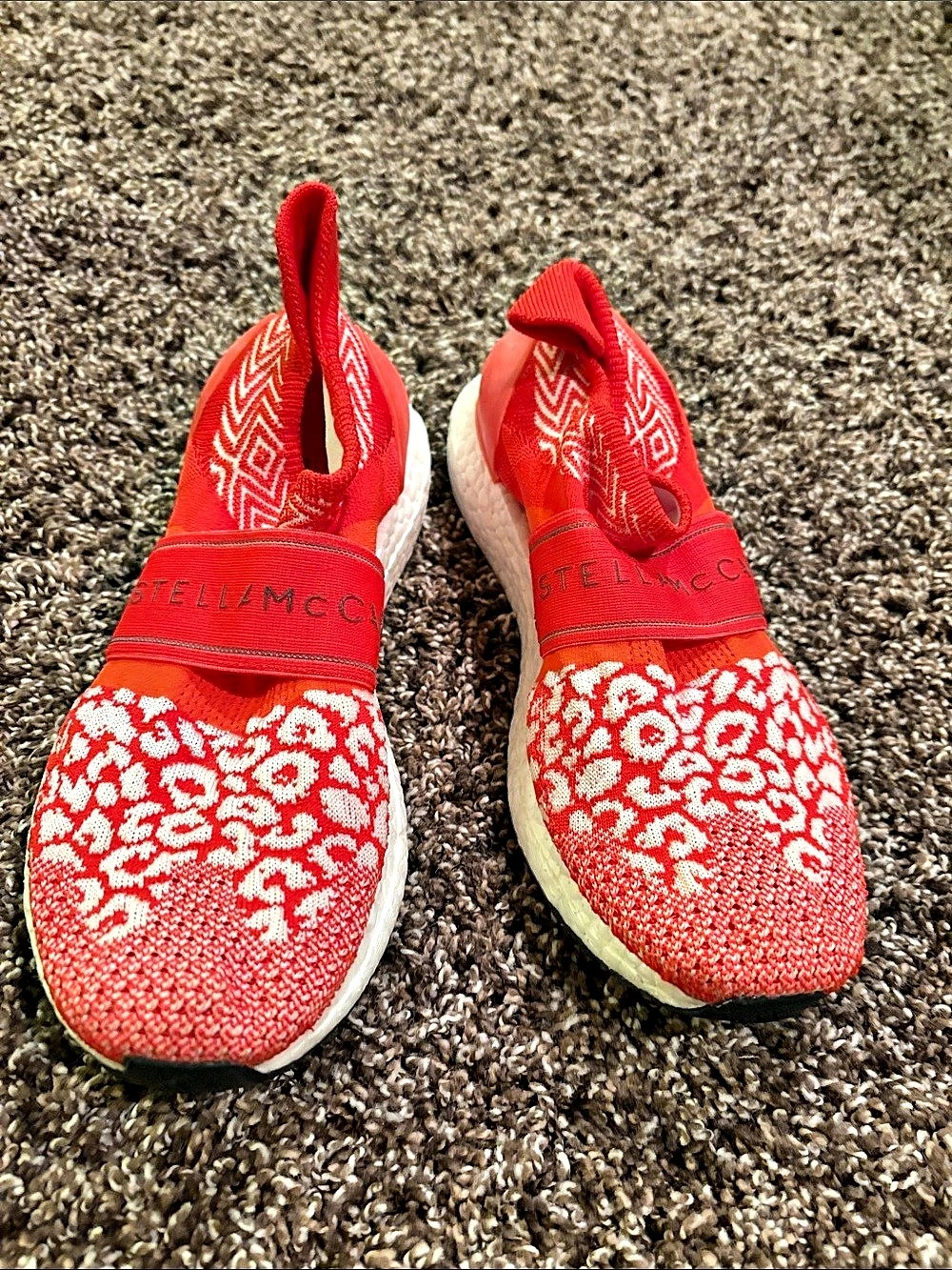 Stella McCartney Eclypse Geometric Athletic Shoes Red & White US 6.5